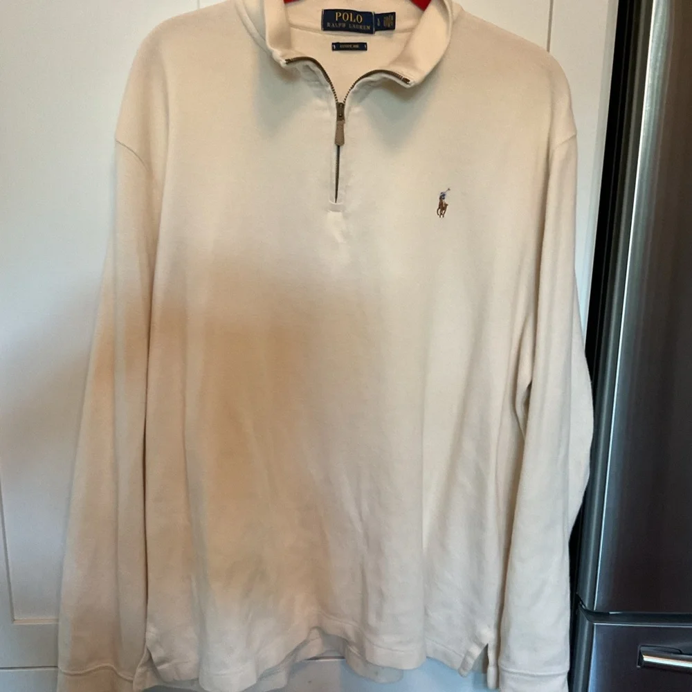 Polo by Ralph Lauren Cream Quarter-Zip Sweater